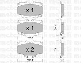 Комплект тормозных колодок, дисковый тормоз METELLI 22-0152-0