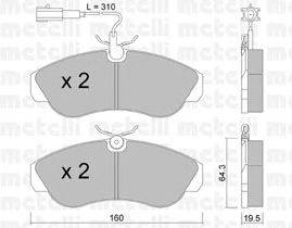 Комплект тормозных колодок, дисковый тормоз METELLI 22-0155-1
