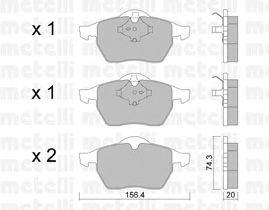 Комплект тормозных колодок, дисковый тормоз METELLI 22-0181-1