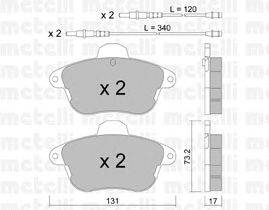 Комплект тормозных колодок, дисковый тормоз METELLI 22-0184-1
