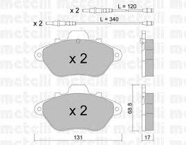 Комплект тормозных колодок, дисковый тормоз METELLI 22-0185-1