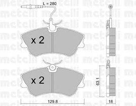 Комплект тормозных колодок, дисковый тормоз METELLI 22-0222-0