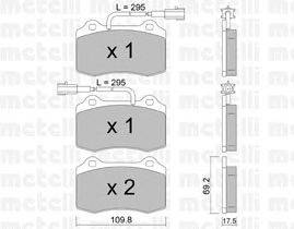 Комплект тормозных колодок, дисковый тормоз METELLI 22-0251-0