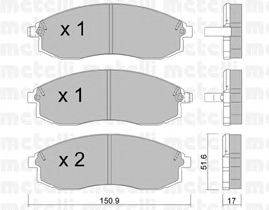 Комплект тормозных колодок, дисковый тормоз METELLI 22-0306-0