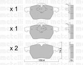 Комплект тормозных колодок, дисковый тормоз METELLI 22-0314-1