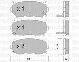 Комплект тормозных колодок, дисковый тормоз METELLI 22-0372-0