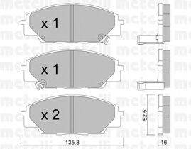 Комплект тормозных колодок, дисковый тормоз METELLI 22-0435-0