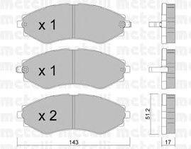 Комплект тормозных колодок, дисковый тормоз METELLI 22-0509-0