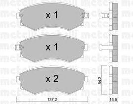 Комплект тормозных колодок, дисковый тормоз METELLI 22-0518-0