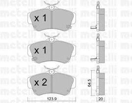Комплект тормозных колодок, дисковый тормоз METELLI 22-0521-0