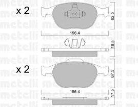 Комплект тормозных колодок, дисковый тормоз METELLI 22-0533-0