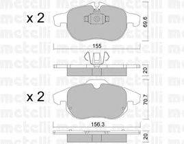 Комплект тормозных колодок, дисковый тормоз METELLI 22-0540-0