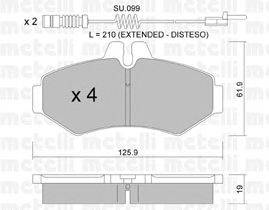 Комплект тормозных колодок, дисковый тормоз METELLI 22-0572-0K