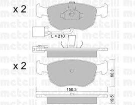Комплект тормозных колодок, дисковый тормоз METELLI 22-0656-1