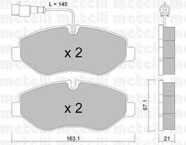 Комплект тормозных колодок, дисковый тормоз METELLI 22-0671-4