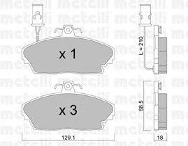 Комплект тормозных колодок, дисковый тормоз METELLI 22-0689-0