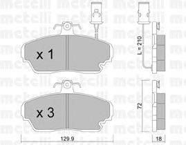 Комплект тормозных колодок, дисковый тормоз METELLI 22-0690-0