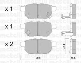 Комплект тормозных колодок, дисковый тормоз METELLI 22-0746-0