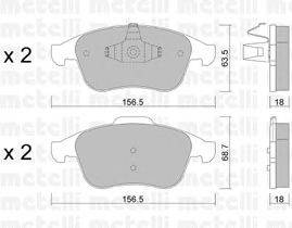 Комплект тормозных колодок, дисковый тормоз METELLI 22-0803-0