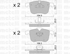 Комплект тормозных колодок, дисковый тормоз METELLI 22-0813-0