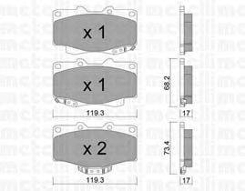 Комплект тормозных колодок, дисковый тормоз DEX 21312