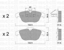 Комплект тормозных колодок, дисковый тормоз METELLI 22-0666-2