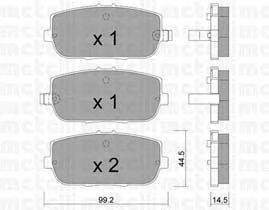 Комплект тормозных колодок, дисковый тормоз METELLI 22-0871-0