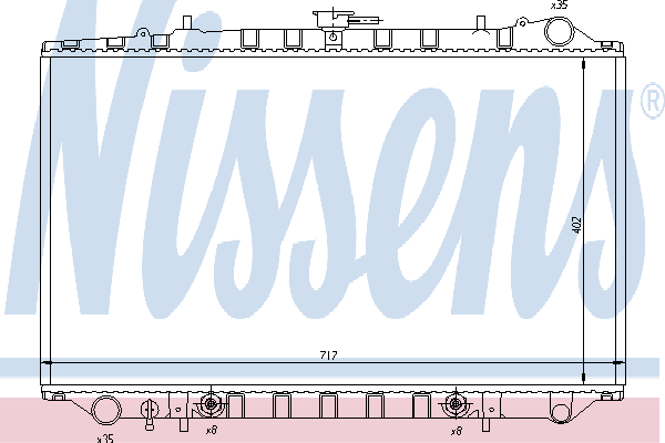 Радиатор, охлаждение двигателя NISSENS 62996