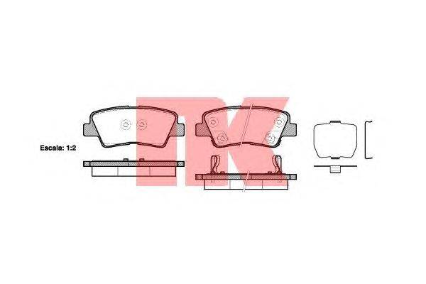 Комплект тормозных колодок, дисковый тормоз NK 223434