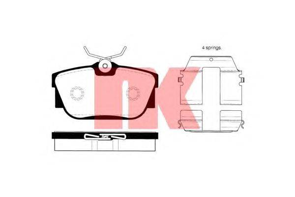 Комплект тормозных колодок, дисковый тормоз NK 224752