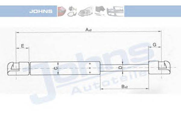 Газовая пружина, крышка багажник JOHNS 55359591