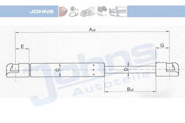 Газовая пружина, крышка багажник JOHNS 57 06 95-92