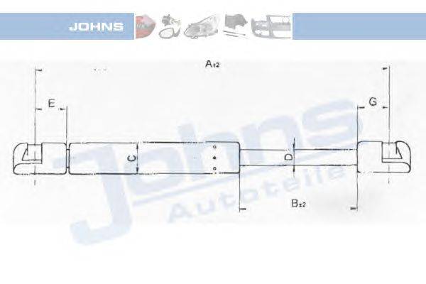 Газовая пружина, крышка багажник JOHNS 60199592