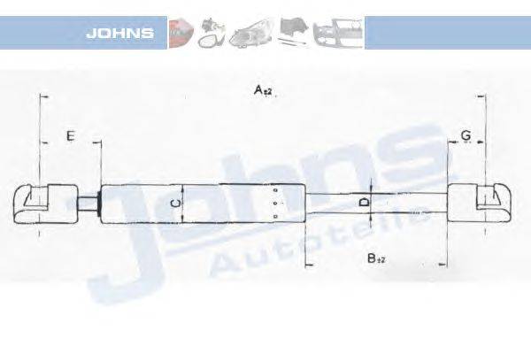 Газовая пружина, крышка багажник JOHNS 95 66 95-94