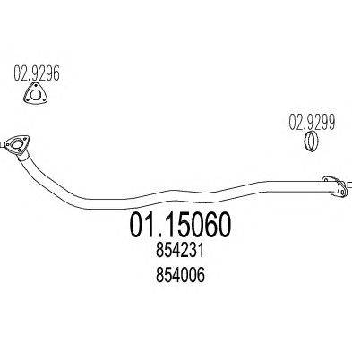 Труба выхлопного газа MTS 01.15060
