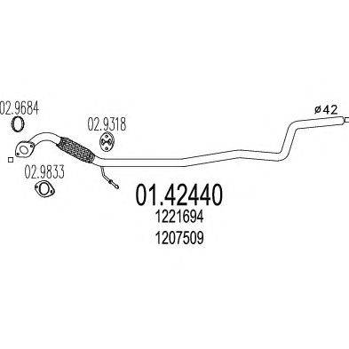 Труба выхлопного газа MTS 01.42440