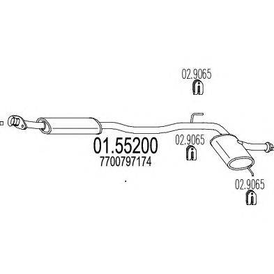 Средний глушитель выхлопных газов MTS 01.55200