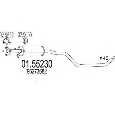 Средний глушитель выхлопных газов MTS 01.55230