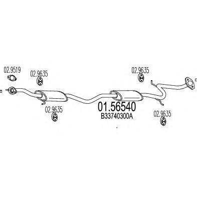 Средний глушитель выхлопных газов MTS 01.56540