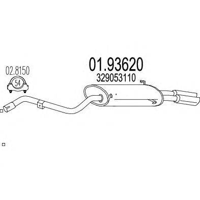 Глушитель выхлопных газов конечный MTS 01.93620