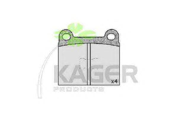 Комплект тормозных колодок, дисковый тормоз KAGER 35-0124