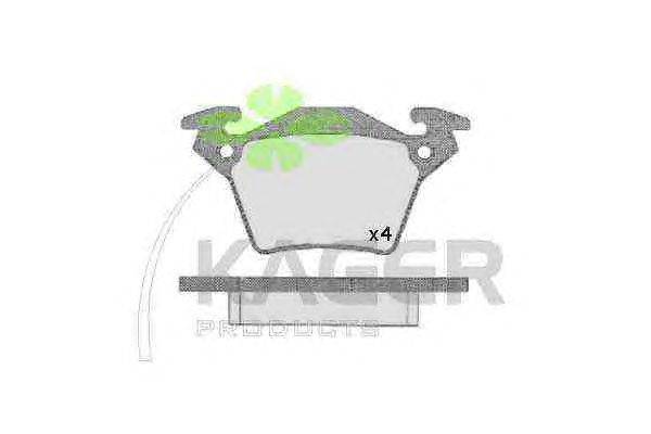 Комплект тормозных колодок, дисковый тормоз KAGER 35-0173