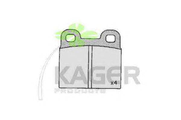 Комплект тормозных колодок, дисковый тормоз KAGER 350370