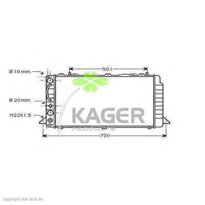 Радиатор, охлаждение двигателя KAGER 31-0020
