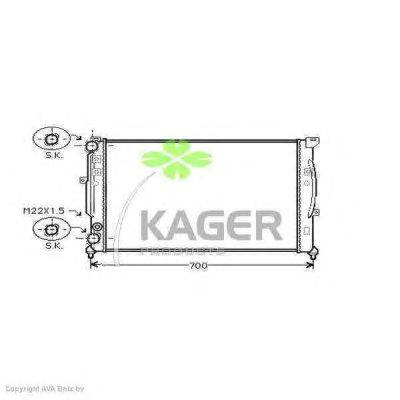 Радиатор, охлаждение двигателя KAGER 310028