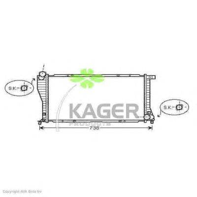 Радиатор, охлаждение двигателя KAGER 310146