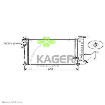 Радиатор, охлаждение двигателя KAGER 310173