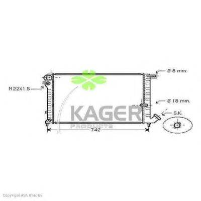 Радиатор, охлаждение двигателя KAGER 31-0181