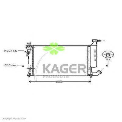 Радиатор, охлаждение двигателя KAGER 31-0194