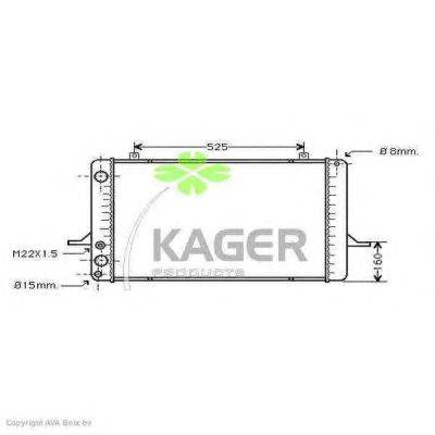 Радиатор, охлаждение двигателя KAGER 310313